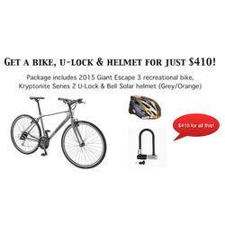 Giant Escape 3  with Helmet & U-lock