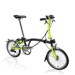 Brompton S type 6 speed Black/Lime Green